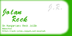 jolan reck business card